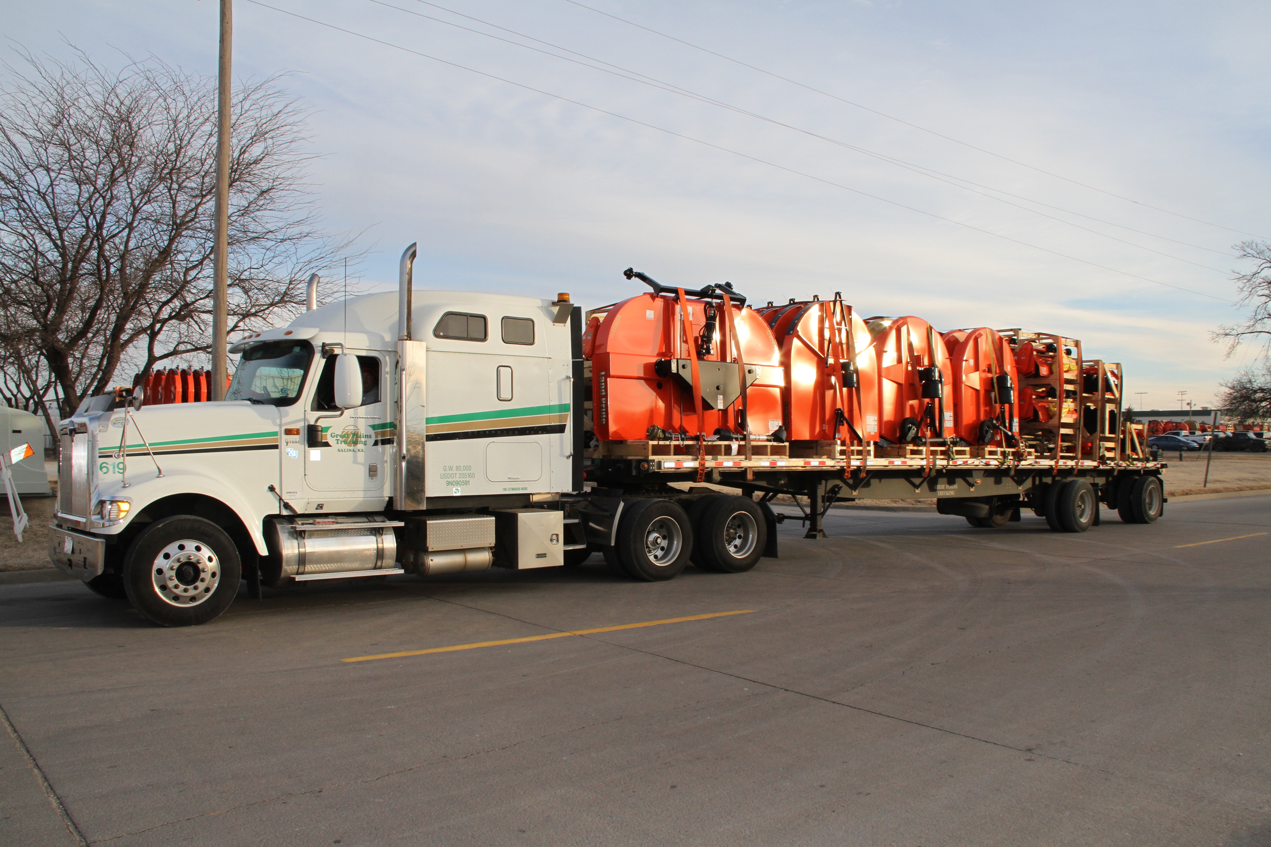 Ag Equipment on Semi 2 Salina Community Economic Development Organization